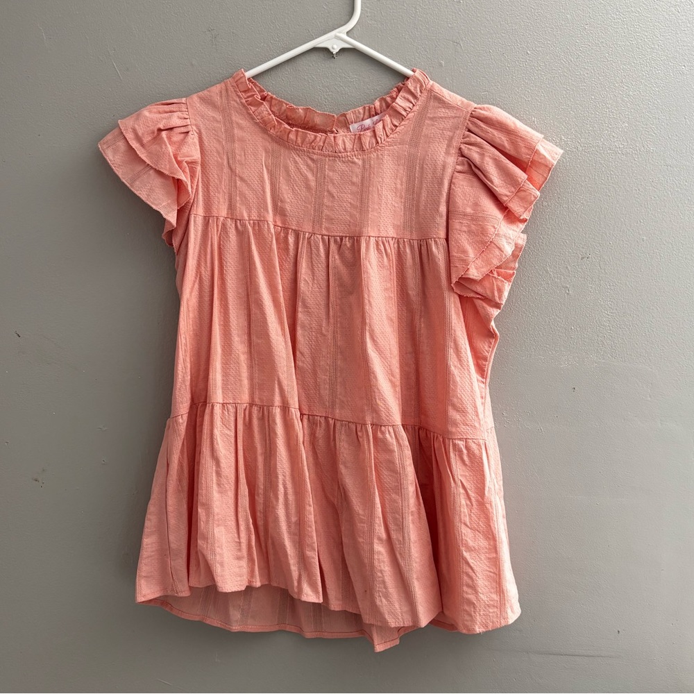 PINK LILY Ruffle Sleeve Blouse